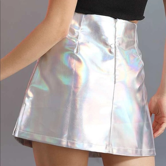 NWT shein zip back split hem pu leather sk… - Picture 5 of 15